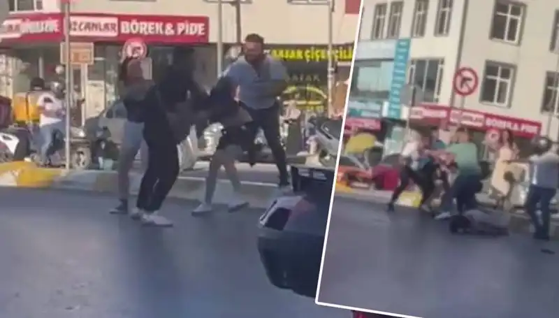 Esenyurt'ta Motosikletli İki Kadına Şok Eden Dayak Olayı