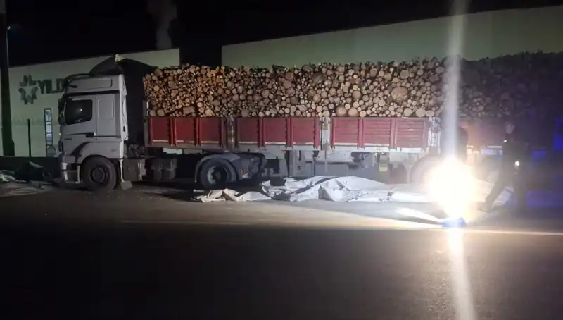 TIR Sürücüsünün Talihsiz Anı: Brandayı Toplayınca Otomobil Çarptı