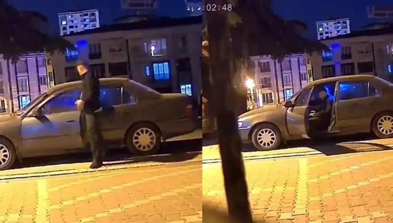 Park Halindeki Otomobili Saniyeler İçinde Çalan Hırsızlık Olayı Kamerada