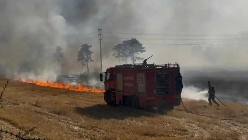 Kırklareli'nde Gözleri Korkutan Anız Yangını: Yangın Kontrol Altına Alındı